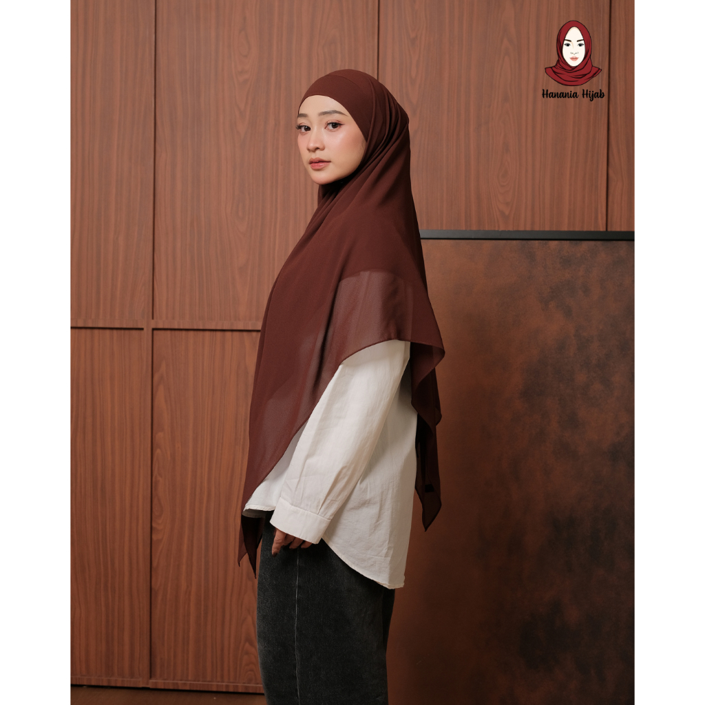 Hanania Hijab - Aura Khiban French Square Syar'i L Segiempat Tali | Khimar Bandana Ceruty Babydoll