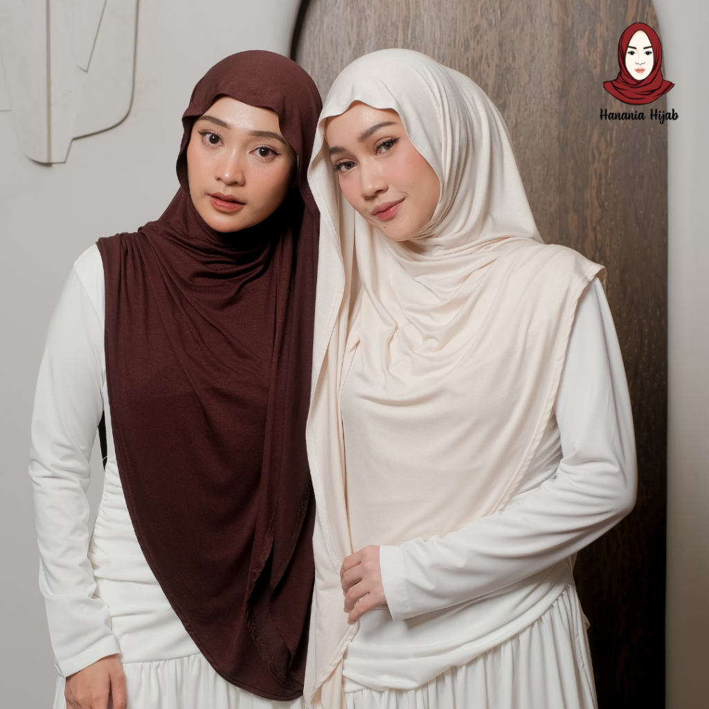 Hanania Hijab - Kiandra Pashmina Kaos Oval Syar'i Rayon Premium | Pashmina Oval Meleyot L Kaos Rayon