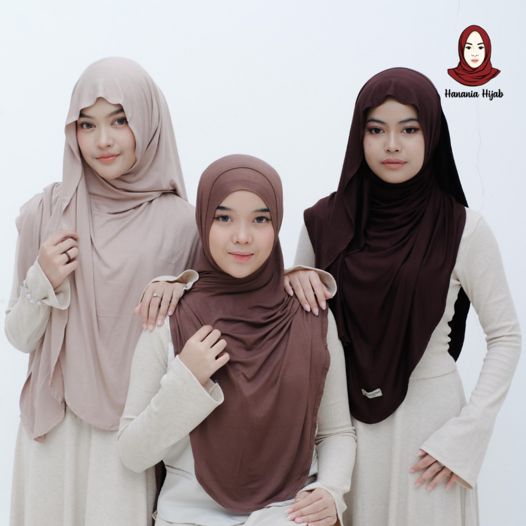 Hanania Hijab - Zhia L Bamboo Pashmina Oval Inner 3in1 Syar'i Rayon Bamboo Premium | Pashmina Instan Inner 3in1 L Rayon Bamboo