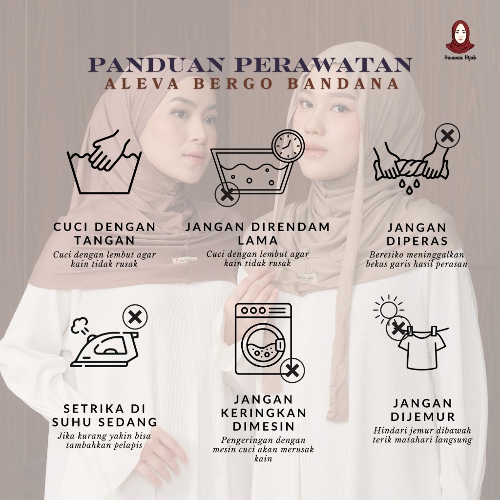 Hanania Hijab - Aleva Bergo Instan Bandana Size S Rayon Bamboo