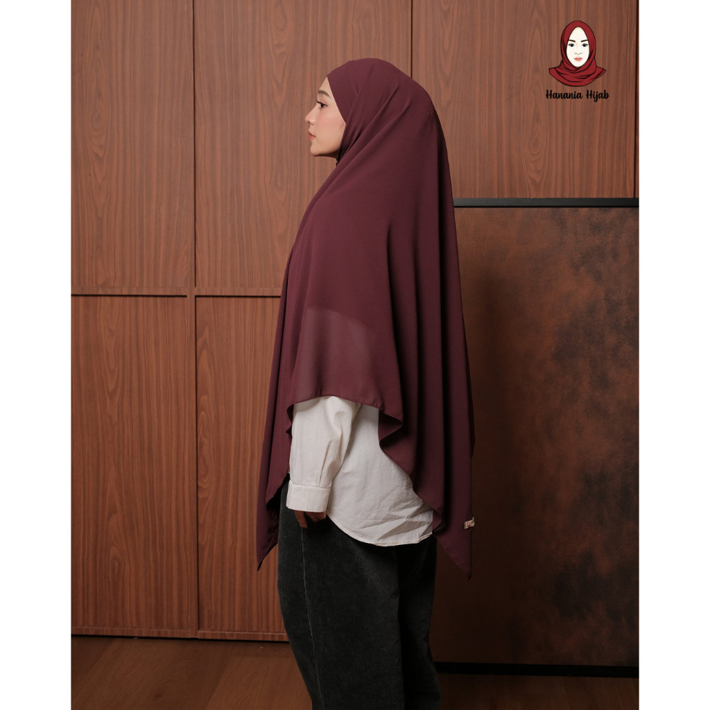 Hanania Hijab - Aura Khiban French Square Syar'i Jumbo XL Segiempat Tali | Khimar Bandana Ceruty Babydoll Utimate