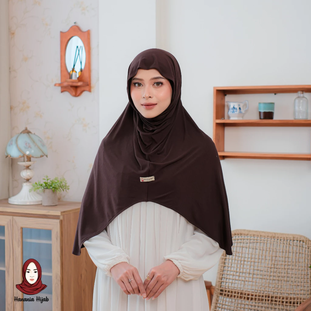 Hanania Hijab Lavia Hijab Instan Bergo Meleyot Plus Inner 2In1 Size L Kaos Rayon Cooltech